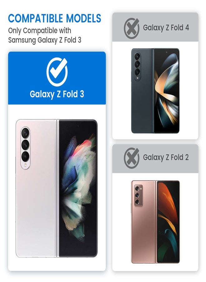 فيجو جراب VEGO لهاتف Galaxy Z Fold 3 مع غطاء للكاميرا، وغطاء حماية للمفصل مع واقي للشاشة الأمامية وحامل مغناطيسي دائري 360 درجة، غطاء حماية متين لهاتف Samsung Galaxy Z Fold 3 - أسود منتصف الليل - Image 2