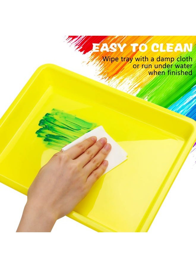 Jetec 12 Pieces Kid Activity Plastic Tray Multipurpose Art and Crafts Organizer Tray Plastic Serving Trays for Slime and Sensory Toys, Beads, Painting, DIY Projects, Fun Home Activities - Image 4