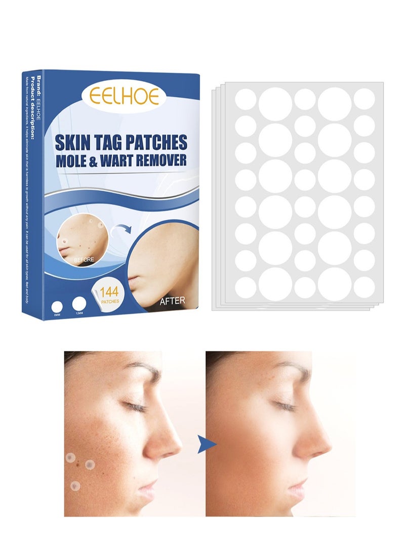 EELHOE Skin Tag Patches for Mole and Wart Removal, Easy-to-Use Wart Removal Patches, Safe and Non-Irritating Wart Treatment, Gentle and Effective Skin Care, 144 Pcs  - Image 1