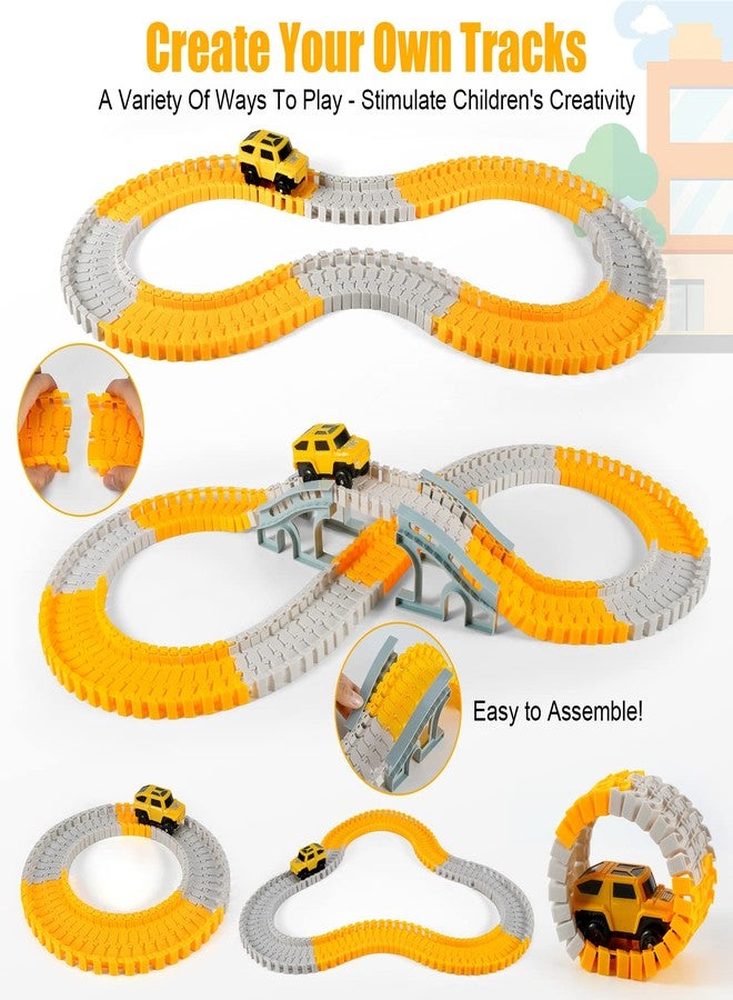 kizplays 260 PCS Construction Race Tracks for Kids Toys, 2 Racing Cars, 4 Construction Cars, 1 Map & Flexible DIY Track Set, Engineering Toys for 3 4 5 6 Year Old Boys Girls - Image 3