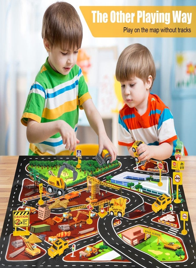 kizplays 260 PCS Construction Race Tracks for Kids Toys, 2 Racing Cars, 4 Construction Cars, 1 Map & Flexible DIY Track Set, Engineering Toys for 3 4 5 6 Year Old Boys Girls - Image 5
