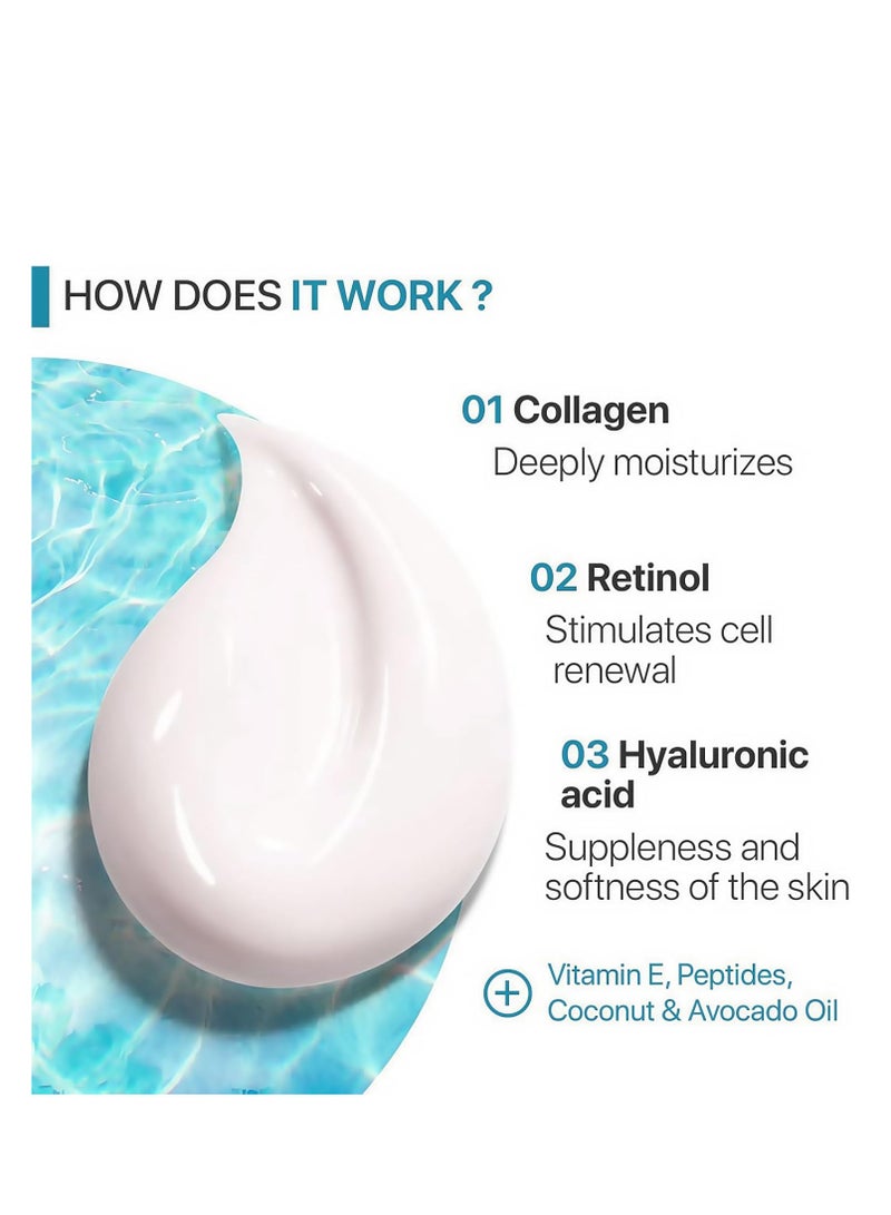 NowNoon Retinol  collagen day cream night cream, face and neck anti-aging nourishing cream, women's anti-wrinkle moisturizer, face lift, firming, repair moisturizer 55ml - Image 4