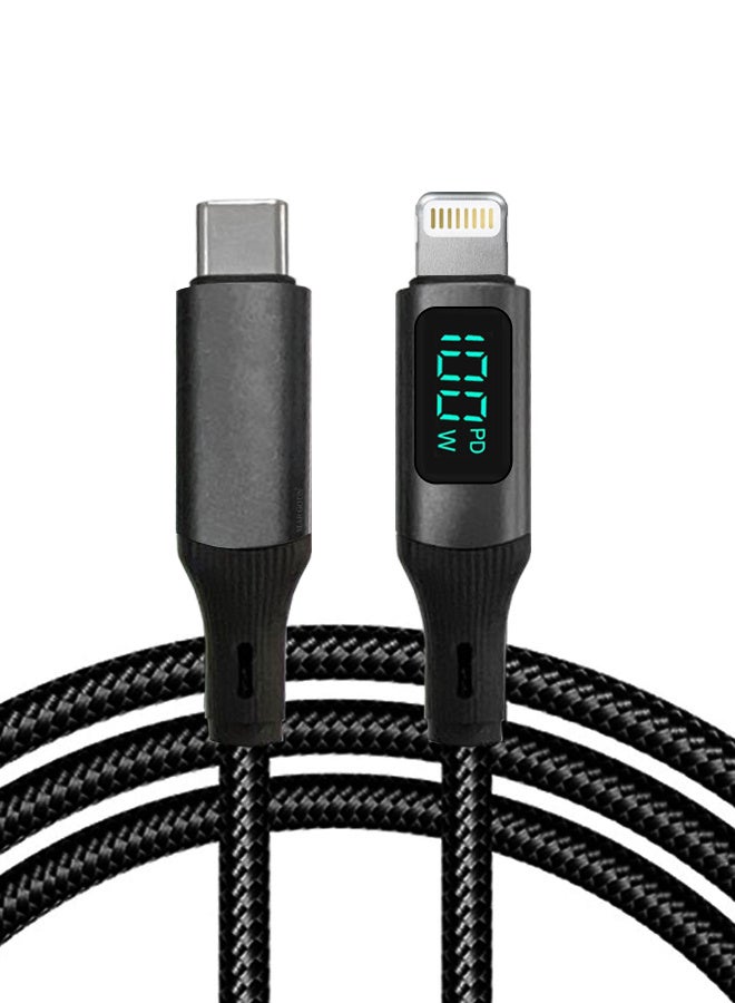 CATANES USB-C to Lightning Magnetic Charging Cable with Display (1M) - Smart PD Fast Charge, Real-Time Power Monitoring, Detachable Design - Black - Image 2