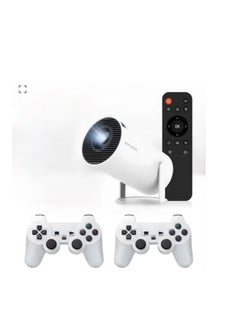 AWALOR 120ANSI Lumens HD Smart Gaming Projector Android 11 Portable Mini Cinema Screen Display Lamp 4K Home Movie Theatre Video Presentations 180 Degree Rotating Mobile Phone Projection With 2 Game Consoles  - Image 3