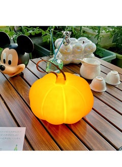 Generic Solar Pumpkin Statue Outdoor Garden Glowing Pumpkin Decoration Resin Pumpkin Fall Christmas Halloween Thanksgiving Gifts Outdoor Decoration Suitable for Porch Terrace, Patio, Lawn  - Image 1