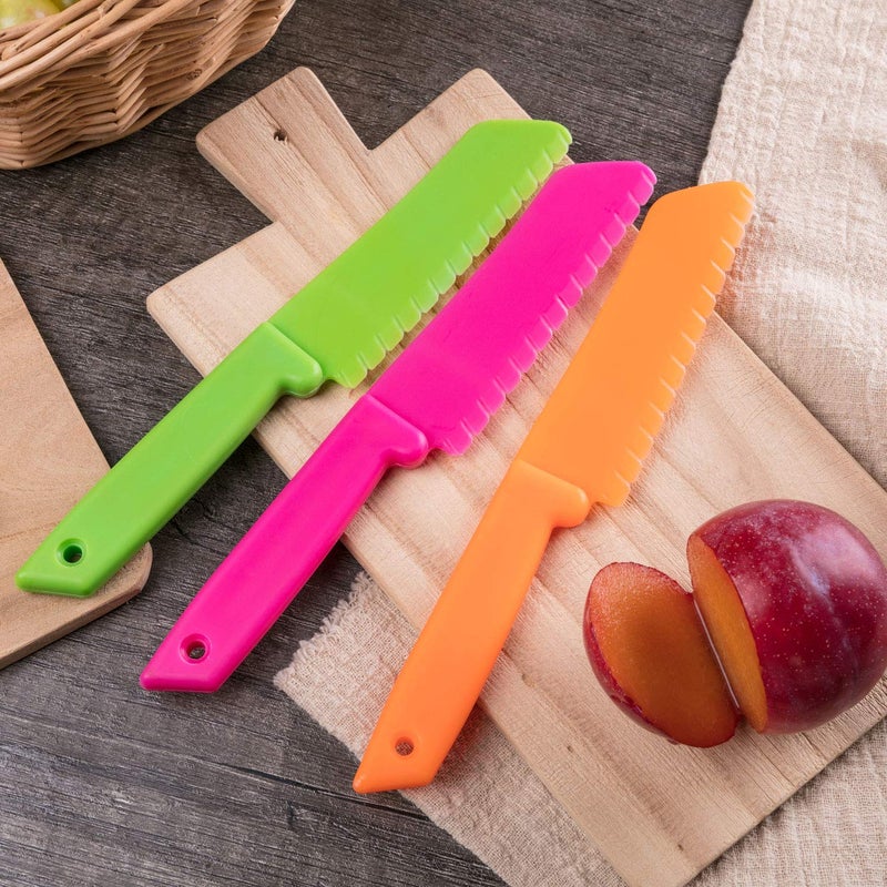 JOVITEC 10 Pieces Kid Knife Plastic Kids Safe Knives for Real Cooking, Nylon Children Toddler Cooking Kitchen Set Bulk for Bread, Lettuce and Salad - Image 4
