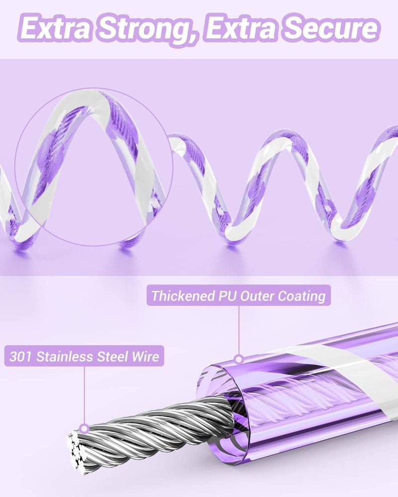 Dr.meter Anti Lost Wrist Link, 2 Pack Toddler Safety Leash with Key Lock, Reflective Child Walking Harness - Dual 8.2ft Length Pink & Purple Kids Leash for Outdoor, Kids Travel Essencials - Image 4