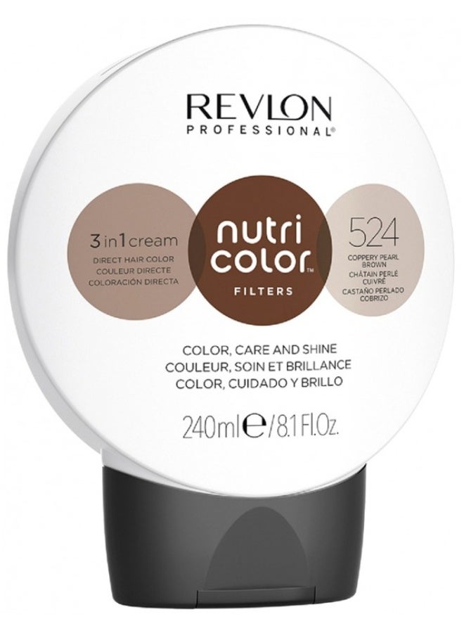 Revlon Professional Nutri Color Filters Soin Crème 3en1 Repigmentant Nutritif 240 ml - Hair Colour: 524 Pearly copper chestnut - Image 1