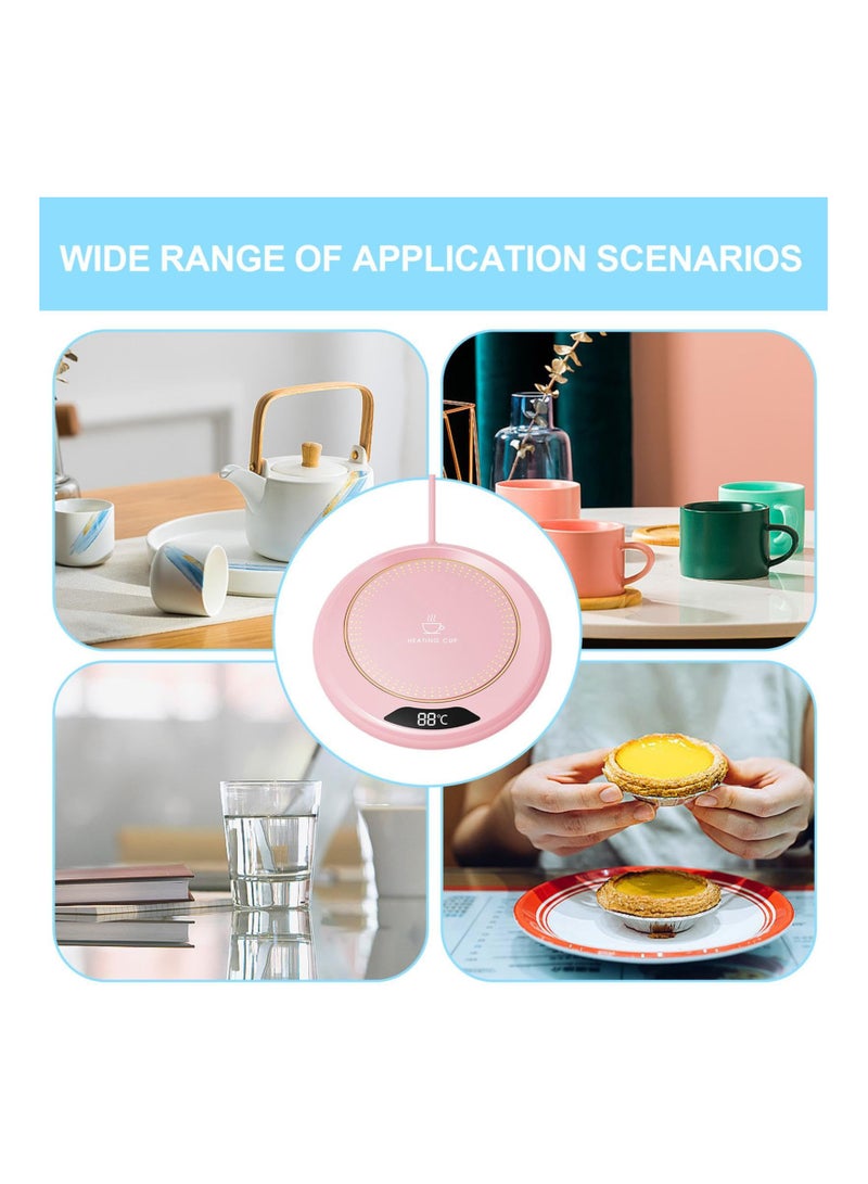 SYOSI أداة تسخين أكواب القهوة للمكتب، أداة تسخين القهوة الذكية مع 3 إعدادات درجة حرارة، أداة تسخين أكواب القهوة للمكتب، أداة تسخين القهوة للمكتب بإيقاف تلقائي، أداة تسخين الأكواب الذكية، أداة تسخين الأكواب للقهوة (وردي) - Image 4