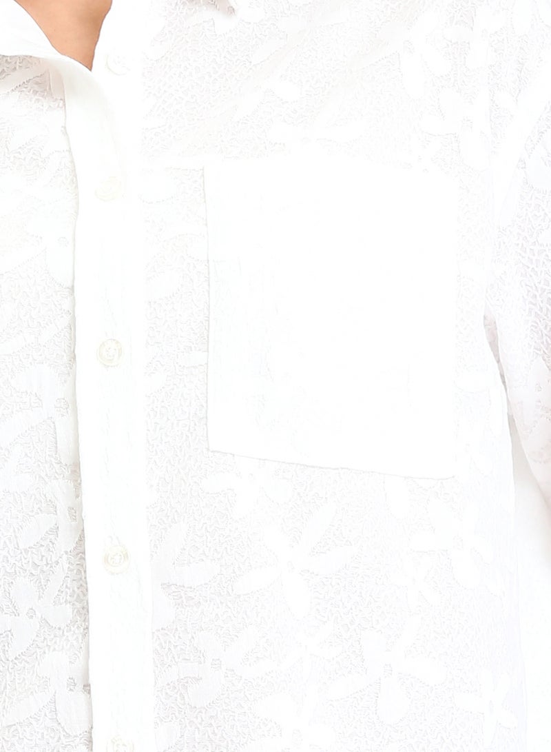 RAVIN Women R206078-Long Sleeve Cotton Floral Shirt - Image 3