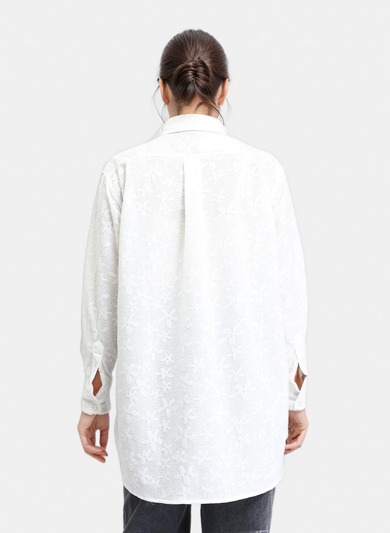 RAVIN Women R206078-Long Sleeve Cotton Floral Shirt - Image 2