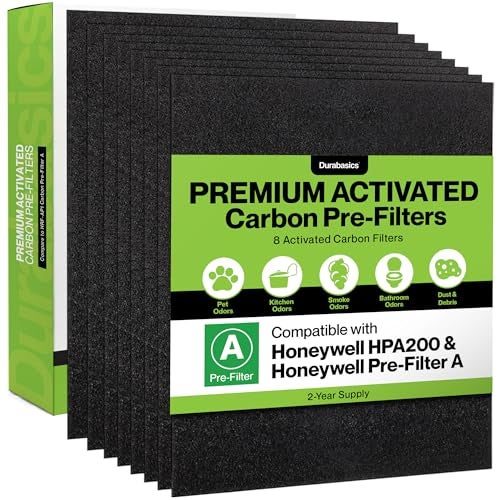 Durabasics 8 Pack Replacement Prefilter for Honeywell HPA200 | Carbon Pre Filter Replacements for Honeywell Prefilter A, Air Filter A, HRF AP1, HRF-A200, and HPA200 Filters - Image 1
