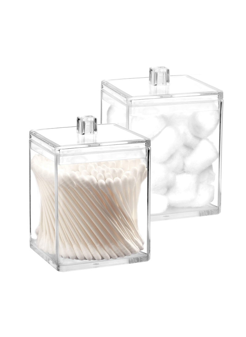 Youngever Youngever 2 Pack 15 Ounce Clear Plastic Apothecary Jars Square Shape 