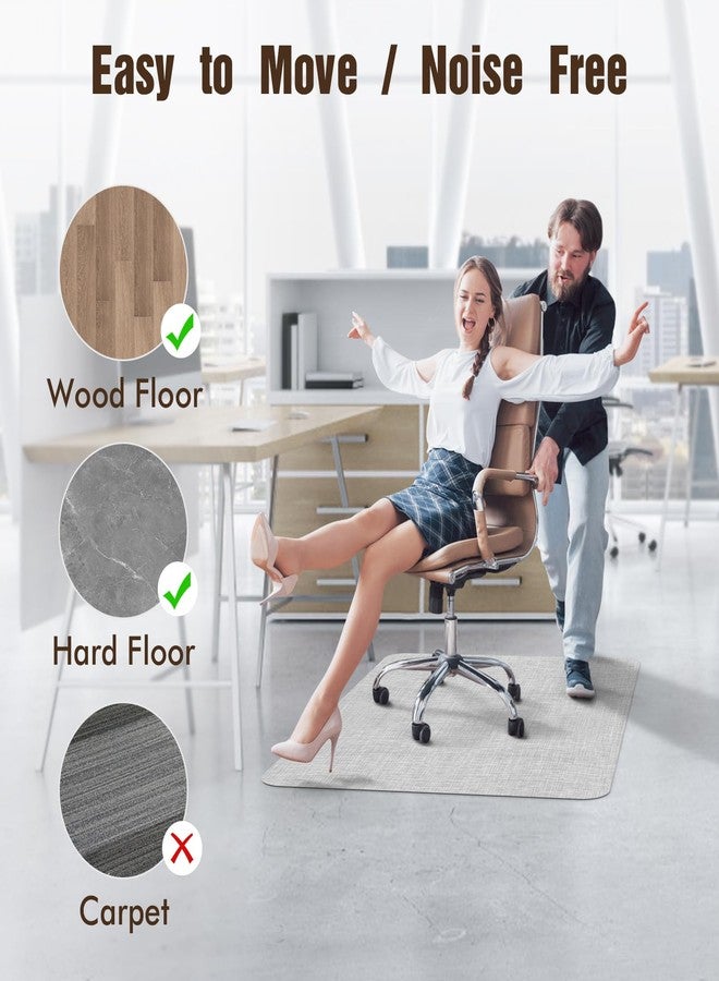 Blvornl Office Chair Mat for Hardwood Floor, 35"x 48" Desk Computer Chair Mat for Hard Wood and Tile Floor, Large Anti-Slip Hard Floor Protector Rolling Chair Mat, PVC Mat Desk Rug Light Grey - Image 5