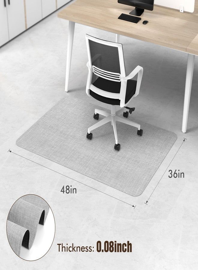 Blvornl Office Chair Mat for Hardwood Floor, 35"x 48" Desk Computer Chair Mat for Hard Wood and Tile Floor, Large Anti-Slip Hard Floor Protector Rolling Chair Mat, PVC Mat Desk Rug Light Grey - Image 2