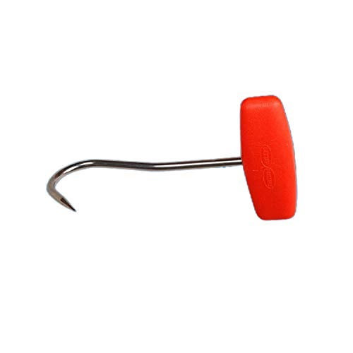 LGEGE 2 PCS Stainless Steel T Hooks with Orange Hook Plug,T-Handle Meat Boning Hook for Kitchen Butcher Shop Restaurant Tool (2xPlastic Orange Handle) - Image 5
