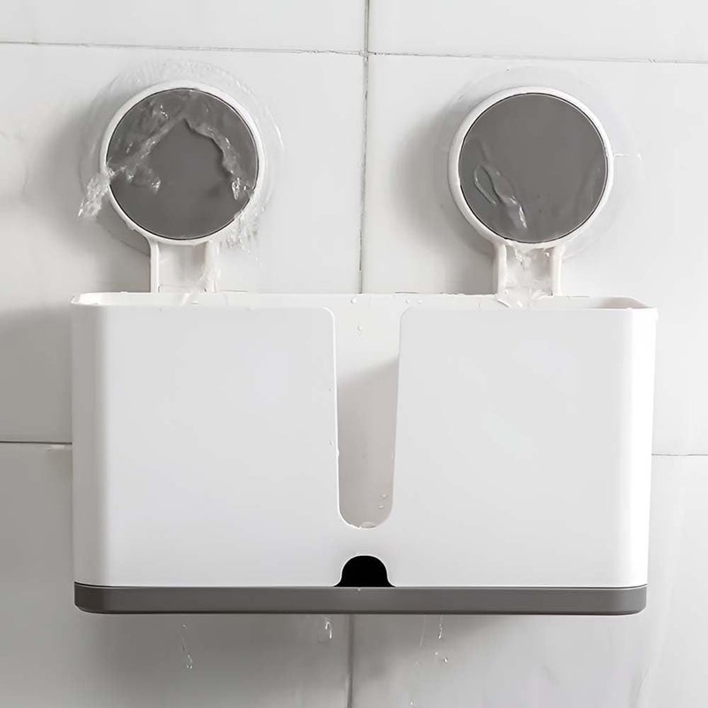 XBEY Plastic SelfAdhesive Bathroom Shelf for Wall Self Adhesive Magic Sticker Toothbrush Holder Wall Mounted for Bathroom Organizer for Electric Toothbrushes Toothpaste Shaver - Image 3