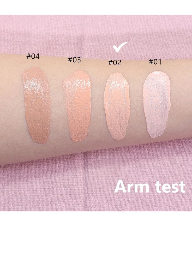 Excefore - Liquid Foundation Cream, 2 Pcs Long-Lasting Hydrating Foundation, Full Coverage Matte Concealer Make Up, Oil Control & Waterproof Base Primer, with Foundation Brush, for Face Makeup (1 Fl.Oz) - Image 1