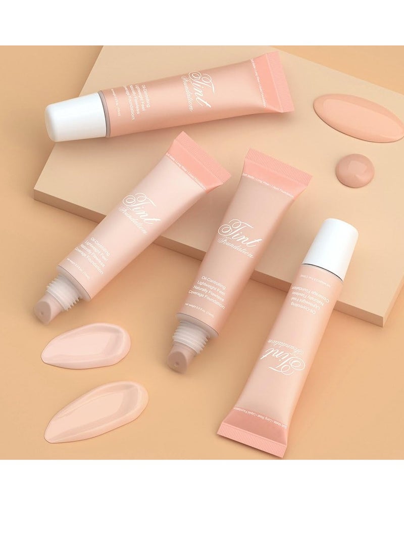 Excefore - Liquid Foundation Cream, 2 Pcs Long-Lasting Hydrating Foundation, Full Coverage Matte Concealer Make Up, Oil Control & Waterproof Base Primer, with Foundation Brush, for Face Makeup (1 Fl.Oz) - Image 1