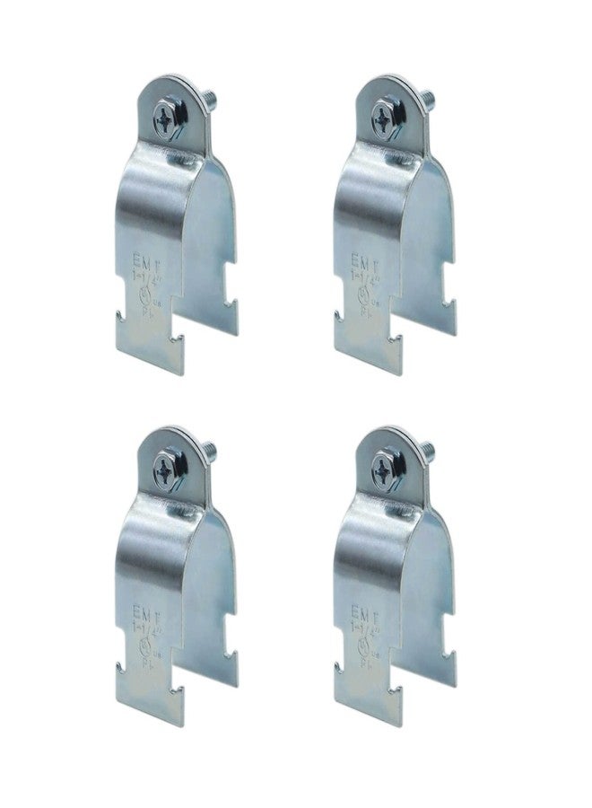 Baudelun 1-1/4" EMT Strut Clamps for Rigid Conduit and Pipe, 4 Packs Universal Steel Strut Clamps for Rigid Conduit and EMT, Standard Electro-Galvanized Assembled with Bolt and Nut - Image 1