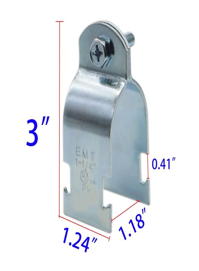 Baudelun 1-1/4" EMT Strut Clamps for Rigid Conduit and Pipe, 4 Packs Universal Steel Strut Clamps for Rigid Conduit and EMT, Standard Electro-Galvanized Assembled with Bolt and Nut - Image 2