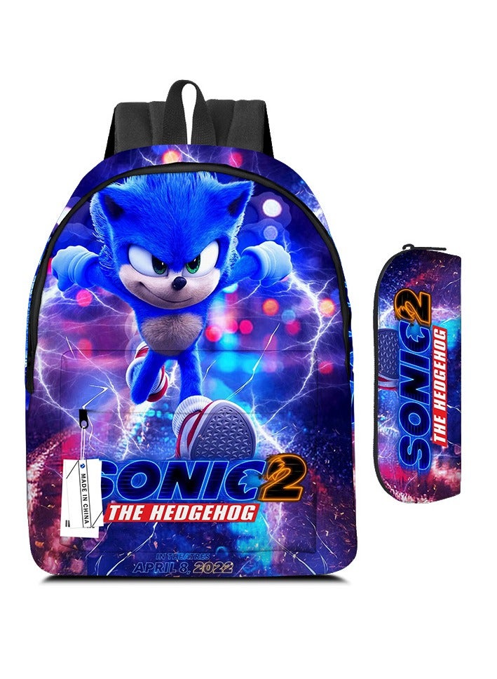 SONIC Cartoon Backpack Two-piece Student School Bag