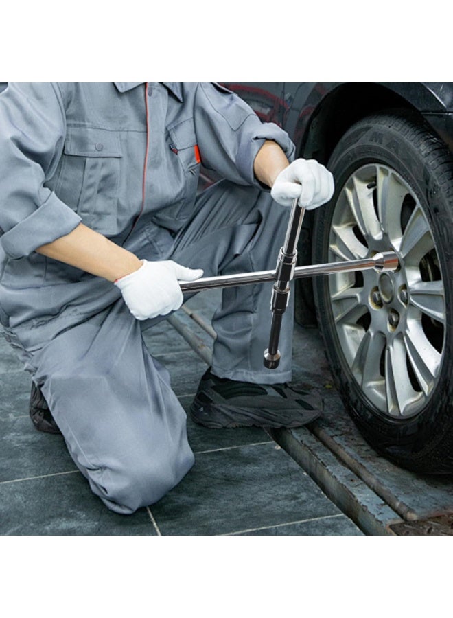 4 Way Foldable Lug Wrench - Universal Cross Wrench Tire Iron Multi-Size Tool - Durable Carbon Steel for Car Repair - Image 3