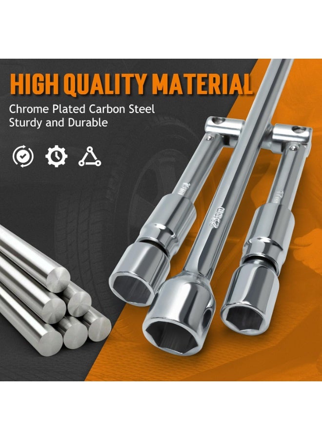 4 Way Foldable Lug Wrench - Universal Cross Wrench Tire Iron Multi-Size Tool - Durable Carbon Steel for Car Repair - Image 4