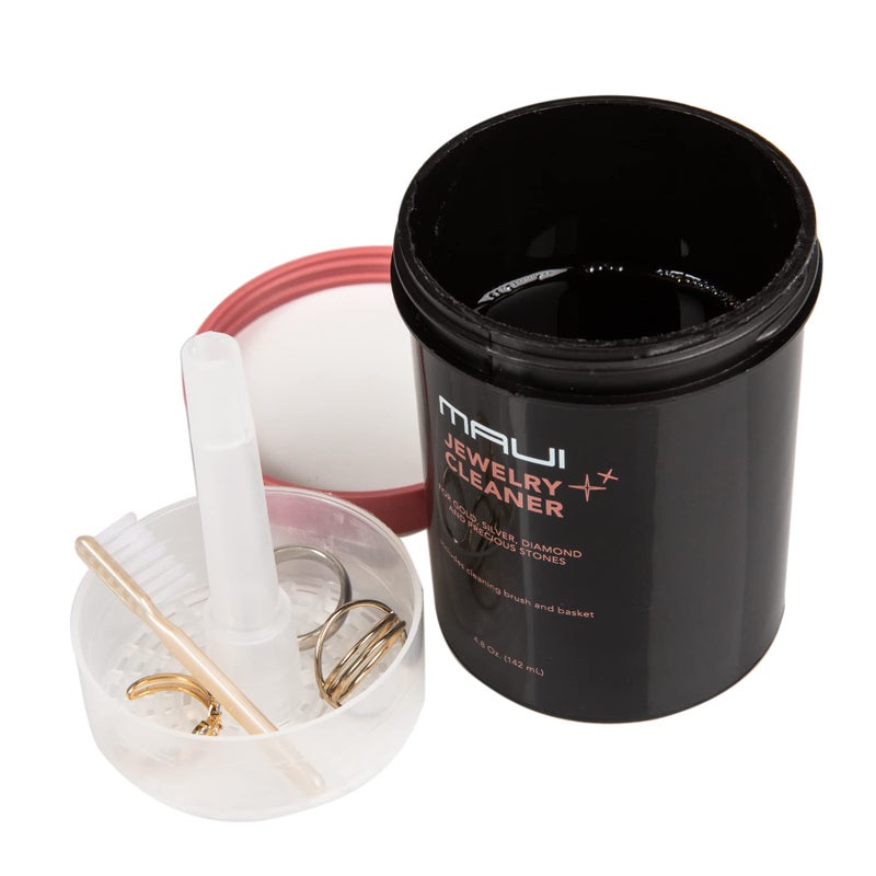 Maui Maui Liquid Jewelry Cleaner Solution for Gold, Silver, Diamond. Safety Solution Comes with a Basket and Brushes for Extra Cleaning. NOT Guaranteed to Work on All Jewelry  - Image 3