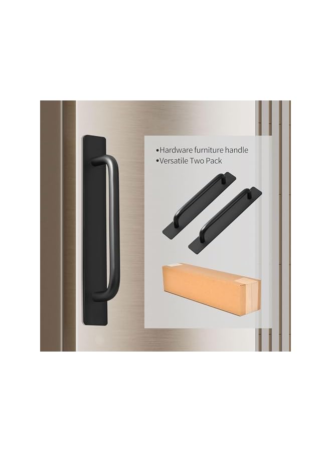 S-TOP Self-Stick Cabinet Drawer Handles, Self Adhesive Matte Black Flat Cabinet Handles, Adhesive Cabinets Pulls for Kitchen, Sliding Closet, Window, and Appliance Doors, 2Pcs Black - Image 4