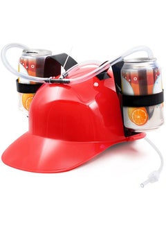 Drinking Helmet Can Holder Drinker Hat Cap With Straw For Beer And Soda Party Fun Red