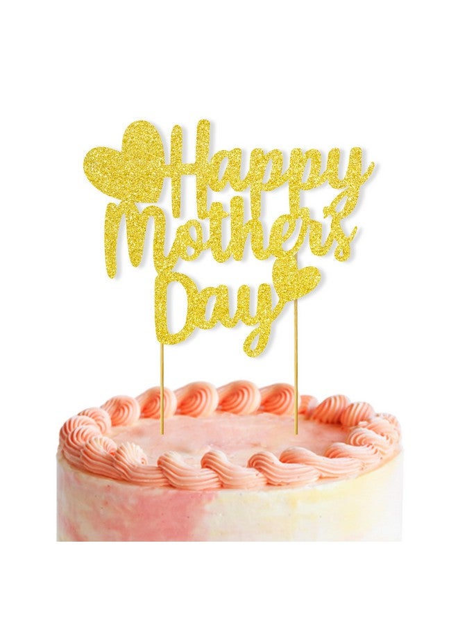 BEISHIDA Happy Mother's Day Cake Toppers Cake Decorations Gold Cake Toppers for Women Mother's Day Party Decoration Party Supplies 1 pcs - Image 1