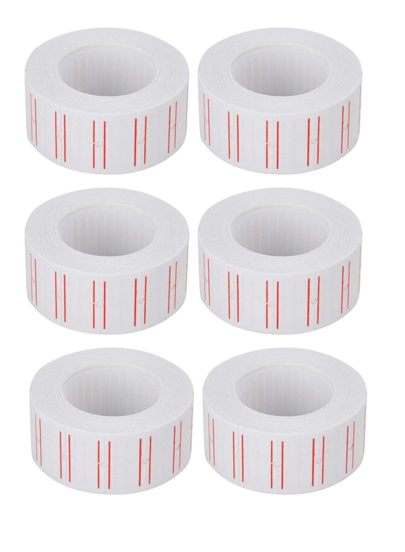 Terabyte Single Line Pricing Label White (Pack of 6) - Image 1