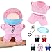 Velmitten 17cm Doll Clothes Doctor Nurse Scrubs Outfit Set for 17cm Dolls with Mini Mask Stethoscope Cute Nurse Uniform with Accessories Gift for DIY Dressup Lovers CollectorsPink - Image 3