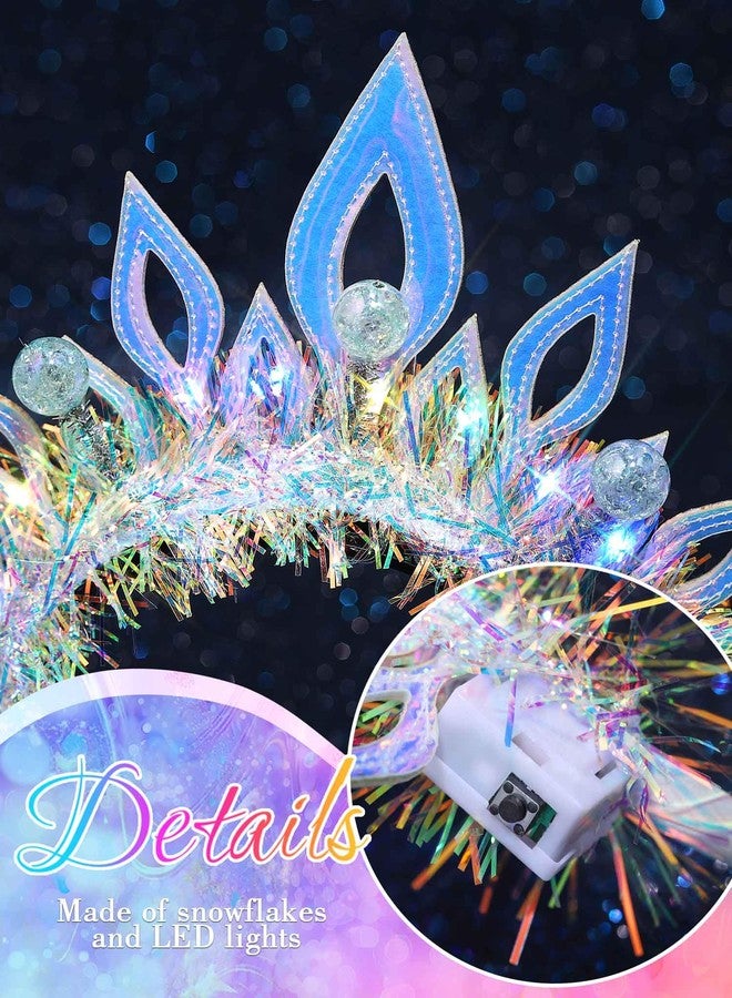ووي طوق رأس مضيء لعيد الميلاد من Woeoe، طوق رأس على شكل تاج تنكري، إكسسوارات شعر متوهجة لحفلات عيد الميلاد للنساء - Image 5