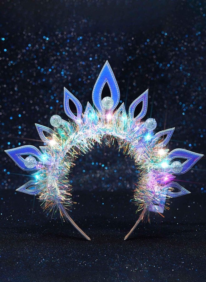 ووي طوق رأس مضيء لعيد الميلاد من Woeoe، طوق رأس على شكل تاج تنكري، إكسسوارات شعر متوهجة لحفلات عيد الميلاد للنساء - Image 3