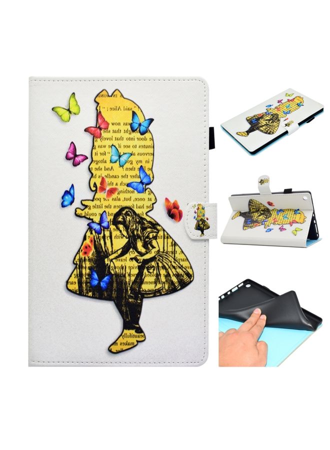 HuHa Case Cover For Kindle Fire HD 8 2016 / 2017 Painted Horizontal Flat Leather Case with Sleep Function & Card Slot & Buckle Anti-skid Strip & Bracket & Wallet Girl