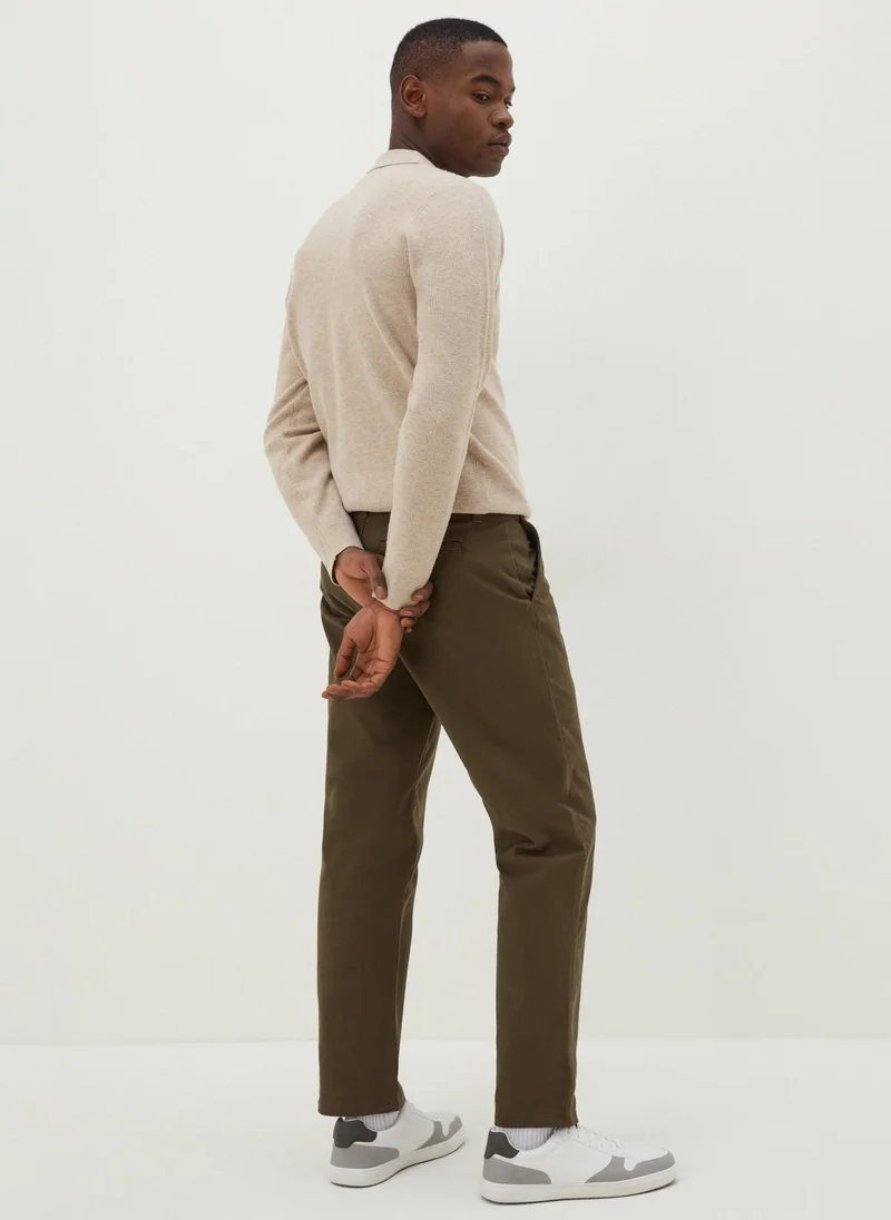 Matalan Khaki Straight Fit Chinos
