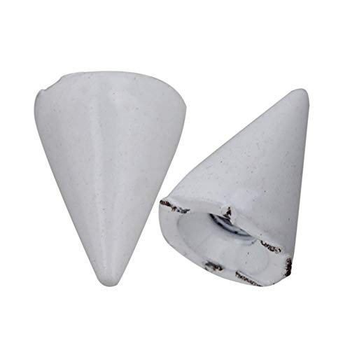 RDEXP DIY Decoration Leathercraft Shoes Cone Spikes Screwback Rivet Studs Pack of 50 (White) - Image 2