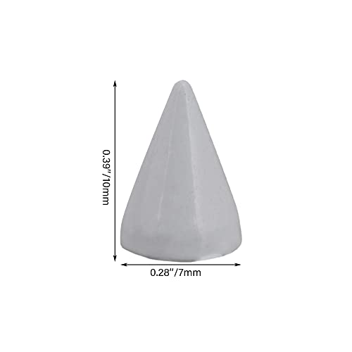 RDEXP DIY Decoration Leathercraft Shoes Cone Spikes Screwback Rivet Studs Pack of 50 (White) - Image 4