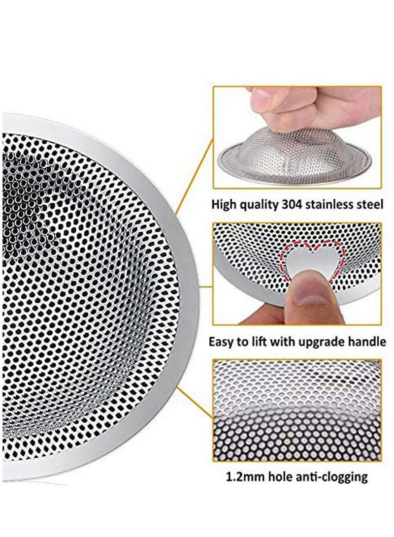 Kitchen Sink Strainer Basket Catcher with Upgrade Handle, Anti-Clogging Stainless Steel Drain Filter for Most 3-1/2 Inch Kitchen Drains - Image 2