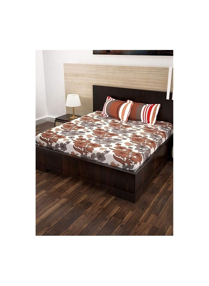 Story at Home Story at Home 152 TC 100 % Cotton Flat Double Bedsheet with 2 Pillow Covers, Multi-colour, 225 cm x 250 cm, MJ1426 