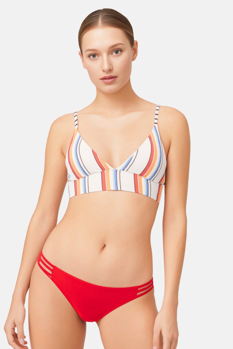 Billabong Women Plain Pull On Bikini Bottom, Red - Image 1