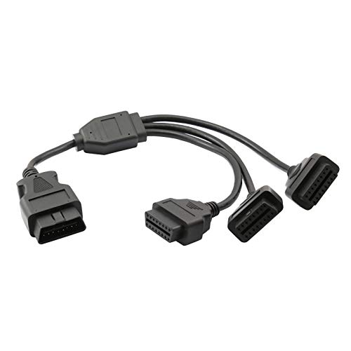 OLLGEN 1.6ft/50cm OBD2 Splitter, 3 Way OBD-II Extension, Full 16 Pin OBD Y Cable Car Diagnostic Extender Cord Adapter (Black) - Image 4