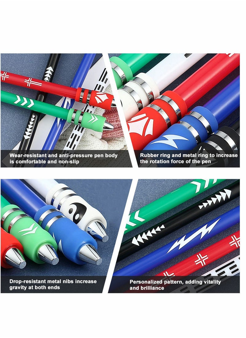 Weighted Finger Spinning Pen Mod with Silicone Bracelet, Metal Heads Gaming Finger Pen, Anti Slip 8.5In Rotating Ballpoint Pen for Student Adults to Relieve Stress, No Pen Refill