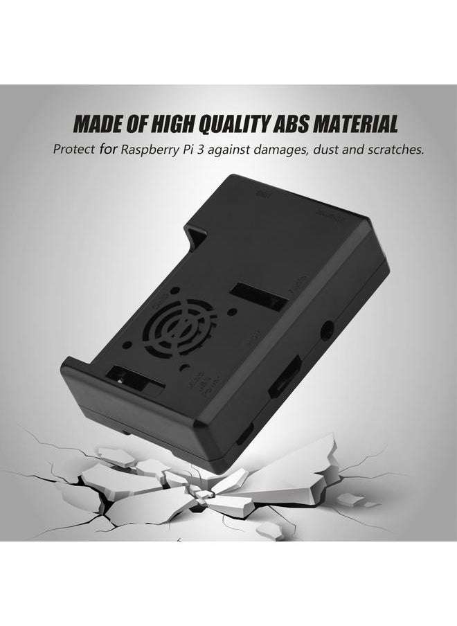 Thoraya Protective Case Shell Enclosure Box with Fan Hole for Raspberry Pi 3 Model B (Black)  - Image 4