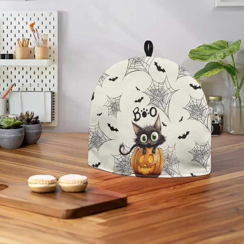 Mintulipy Tea Cozy for Teapot Halloween Black Cat Pumpkin Spider Web Insulated Tea Cosy for Teapot Cotton Thick Wadding Tea Cozy Tea Cosy Covers Fit 1 to 6 Cup - Image 4