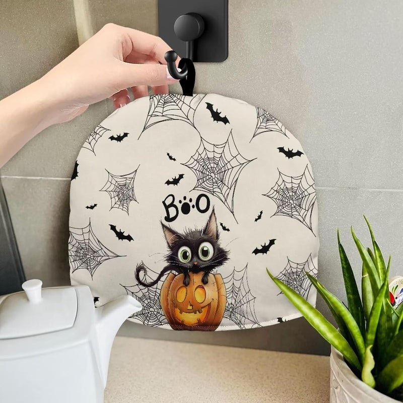 Mintulipy Tea Cozy for Teapot Halloween Black Cat Pumpkin Spider Web Insulated Tea Cosy for Teapot Cotton Thick Wadding Tea Cozy Tea Cosy Covers Fit 1 to 6 Cup - Image 5