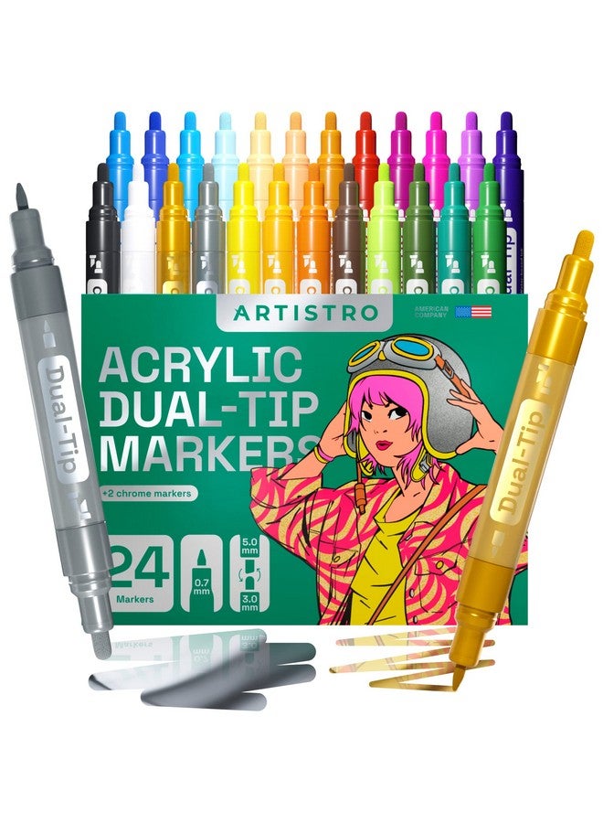 Gold Artistro Paint Markers ARTISTRO Acrylic Paint Pens 24 With
