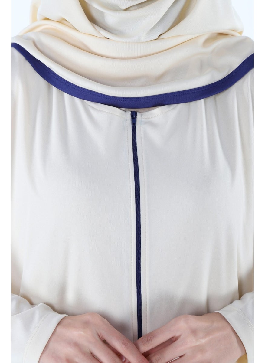 Plistre - 2199_ One Piece Non-Slip Hijab Prayer Dress with Headscarf and Zipper End of Bonnet Wearing Abaya - Image 1